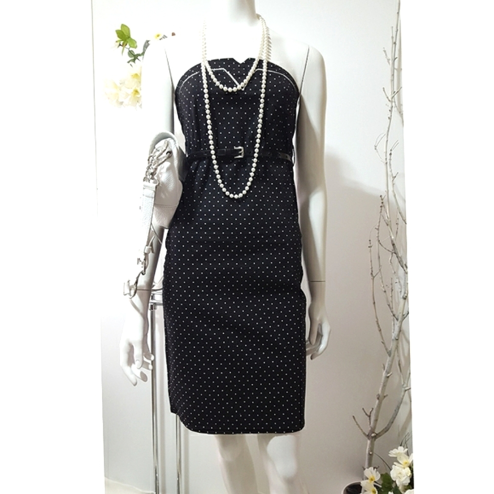 90's-Y2K🔥Polka-dot Strapless Stretchy Summer Dress - Picture 4 of 12